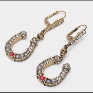 English designer,  skeleton, horseshoe  Earrings